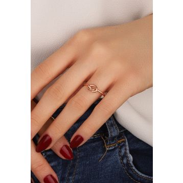 Mistik Silver Gümüş Düğümlü İnce Yüzük