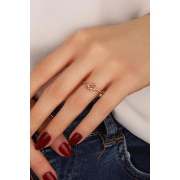 Mistik Silver Gümüş Düğümlü İnce Yüzük