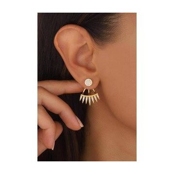 Mistik Silver Gümüş Sarkıt Taşlı Küpe