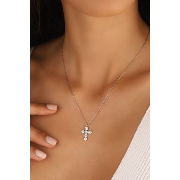 Mistik Silver Haçlı Gümüş Kolye