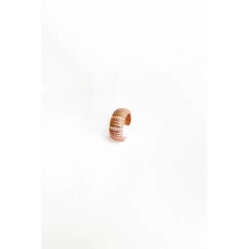 Mistik Silver Kalın Taşlı Gümüş Ear Cuff Küpe