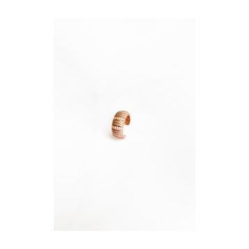 Mistik Silver Kalın Taşlı Gümüş Ear Cuff Küpe