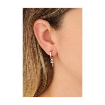 Mistik Silver Nil Anahtarı Gümüş Küpe