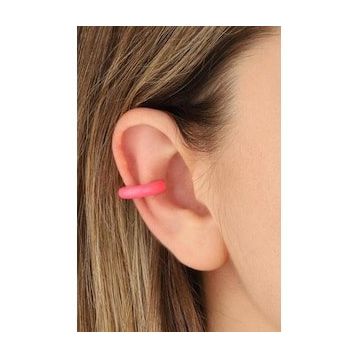 Mistik Silver Pembe Neon Mineli Gümüş Kıkırdak Küpe