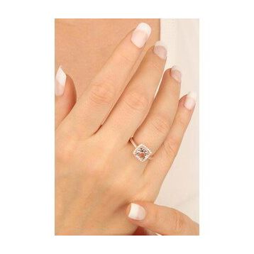 Mistik Silver Pembe Swarovski Taşlı Gümüş Yüzük