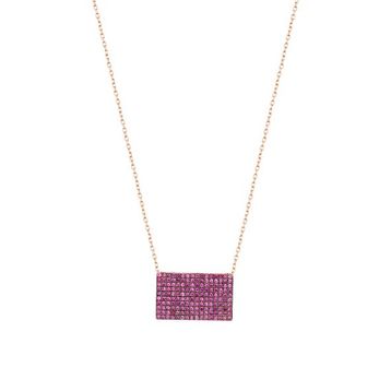 Mistik Silver Pembe Taşlı Gümüş Mektup Kolye
