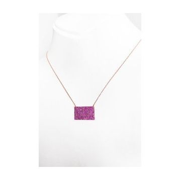 Mistik Silver Pembe Taşlı Gümüş Mektup Kolye
