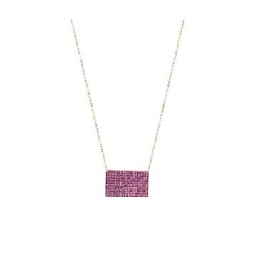 Mistik Silver Pembe Taşlı Gümüş Mektup Kolye