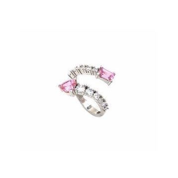 Mistik Silver Pembe Taşlı Gümüş Yüzük