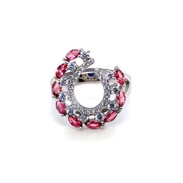 Mistik Silver Pembe Taşlı Gümüş Yüzük