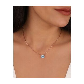 Mistik Silver Renkli Taşlı Gümüş Zincir Kolye