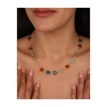 Mistik Silver Renkli Taşlı Kalp Gümüş Kolye