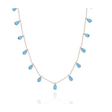 Mistik Silver Sallantılı Damla Taşlı Gümüş Kolye