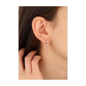 Mistik Silver Sallantılı Gümüş Çivi Küpe