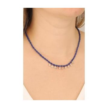 Mistik Silver Sallantılı Tifani Taşlı Gümüş Kolye