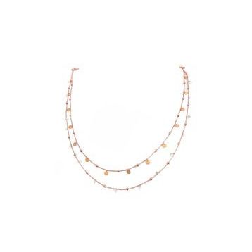 Mistik Silver Sarkık Pullu Taşlı 2’li Gümüş Choker Kolye