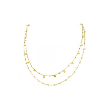 Mistik Silver Sarkık Pullu Taşlı 2’li Gümüş Choker Kolye