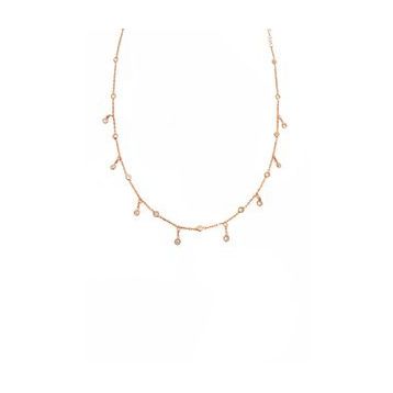 Mistik Silver Sarkık Tifani Taşlı Gümüş Choker Kolye