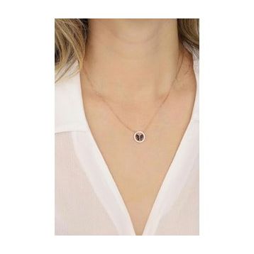 Mistik Silver Siyah Kelebekli Halka Gümüş Kolye