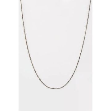 Mistik Silver Siyah Rodaj Gümüş Kolye Zinciri