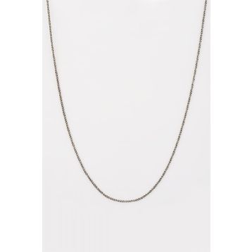 Mistik Silver Siyah Rodaj Gümüş Kolye Zinciri