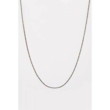 Mistik Silver Siyah Rodaj Gümüş Kolye Zinciri
