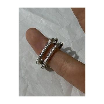Mistik Silver Taşlı Dikdörtgen Gümüş Küpe