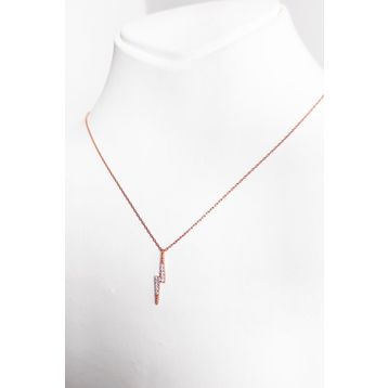 Mistik Silver Taşlı Şimşek Gümüş Kolye