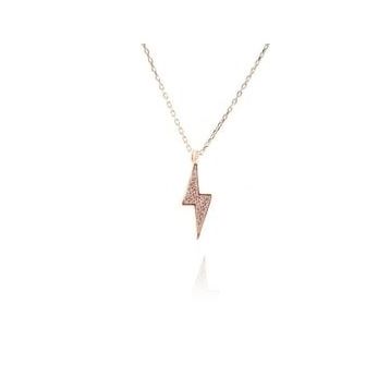 Mistik Silver Taşlı Şimşek Gümüş Kolye
