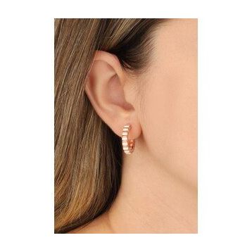 Mistik Silver Taşlı Tırtıklı Model Gümüş Küpe