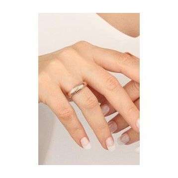Mistik Silver Taşsız Gümüş Şeritli Yüzük