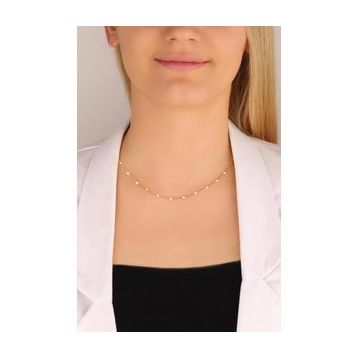 Mistik Silver Taşsız Zincir Gümüş Choker Kolye