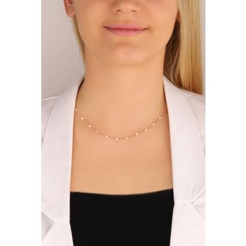 Mistik Silver Taşsız Zincir Gümüş Choker Kolye