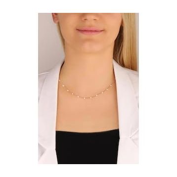 Mistik Silver Taşsız Zincir Gümüş Choker Kolye