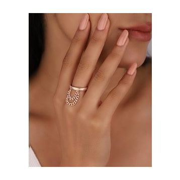 Mistik Silver Taşsız Zincirli Gümüş Yüzük
