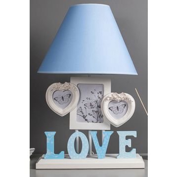 Misto Home Çerçeveli Love Mavi Abajur