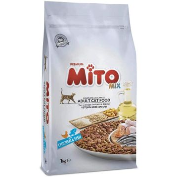Mito Mix Adult Cat Tavuklu ve Balıklı Renkli Taneli 2x1 KG Kedi Maması