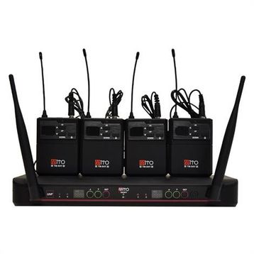 Mito TM-04Y 4'lü Yaka 4x100 Kanal Full Dijital Telsiz Mikrofon