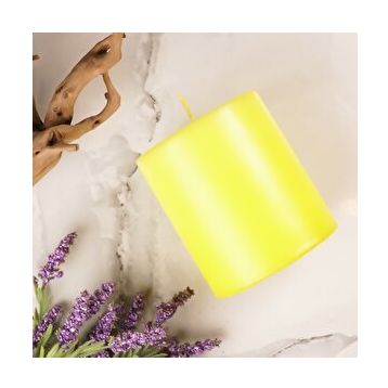 Mitr 10x10 cm Sarı Silindir Mum