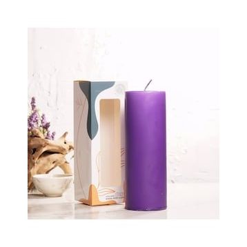 Mitr 20x7 cm Mor Silindir Mum