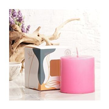 Mitr 7x7 cm Pembe Silindir Mum