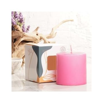 Mitr 7x7 cm Pembe Silindir Mum