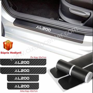 Mitsubishi L200 4 Adet Karbon Kapı Eşiği Sticker