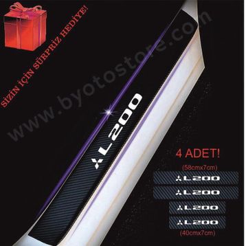 Mitsubishi L200 4 Adet Karbon Kapı Eşiği Sticker
