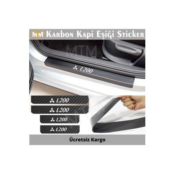 Mitsubishi L200 4 Adet Karbon Kapı Eşiği Sticker