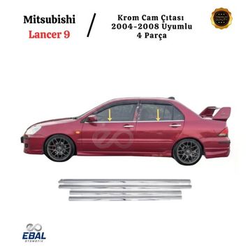 Mitsubishi Lancer 9 2004-2008 4 Parça Krom Cam Çıtası