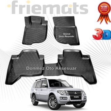Mitsubishi Pajero Siyah 3D Havuzlu Paspas