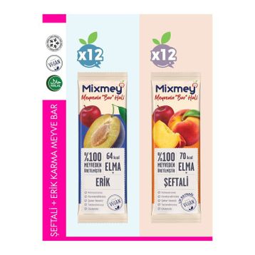 Mixmey 20 gr Mix Şeftali Erik Meyve Bar