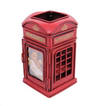 Mnk Dekoratif Çerçeveli 1404B-1262 Metal Londra Telefon Kulübesi Kalemlik
