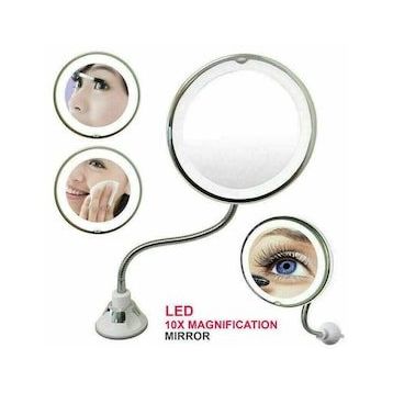 Mobee Flexible 10X Zoomlu Esnek Işıklı Makyaj Aynası